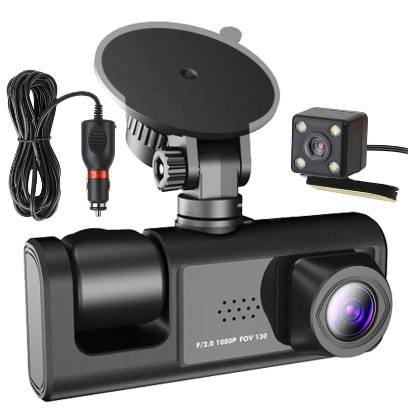 3 Channel Car DVR Dash Cam Video Recorder Cameras & Drones - DailySale