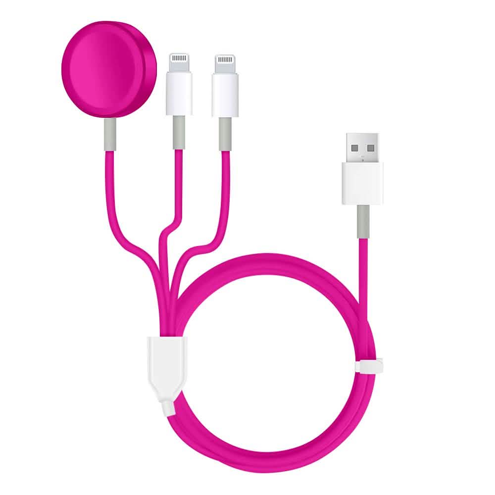 3-in-1 Apple Watch and iPhone Charger Mobile Accessories Pink - DailySale