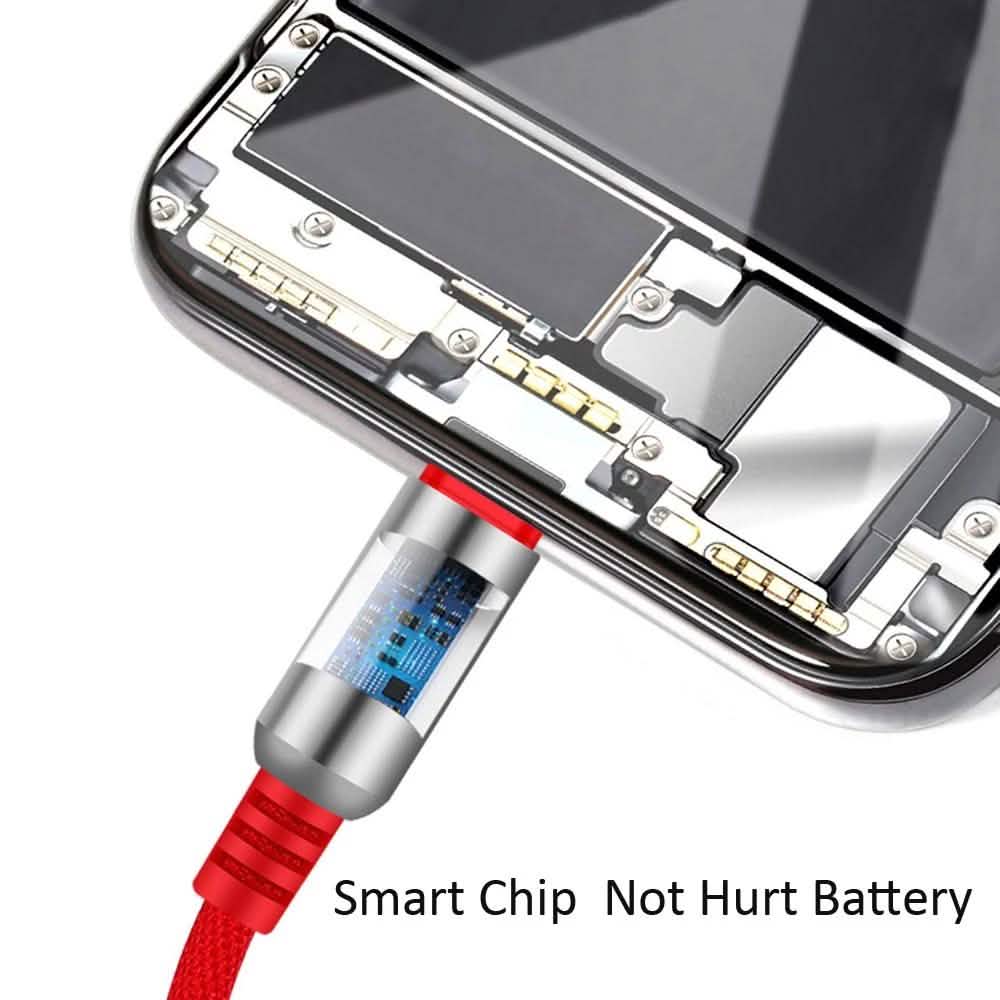 3-In-1 Charging Cable USB to Micro USB + Type C + Lightning Charging Cable Fast Charging Mobile Accessories - DailySale