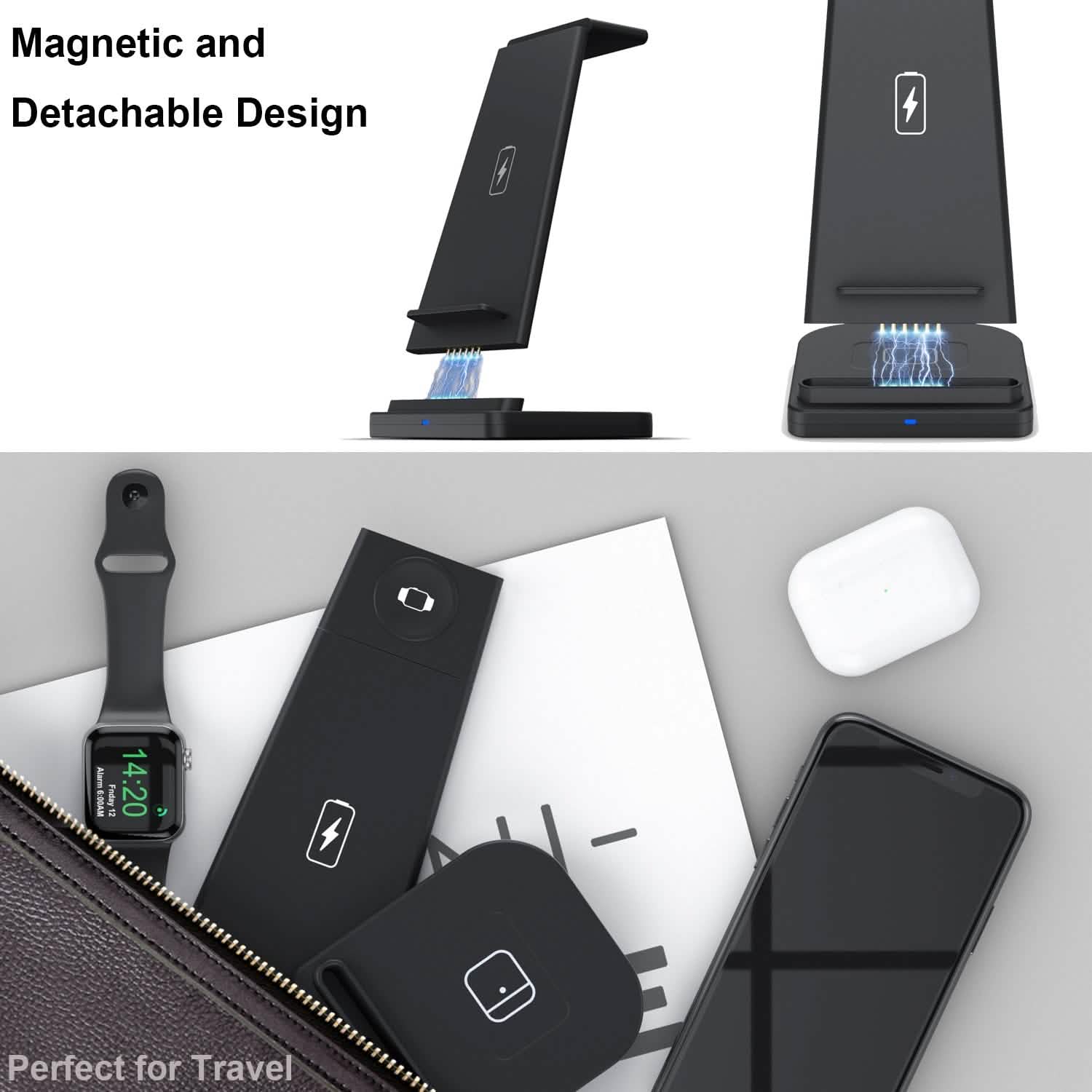 3-in-1 Foldable Fast Wireless Charging Stand Mobile Accessories - DailySale