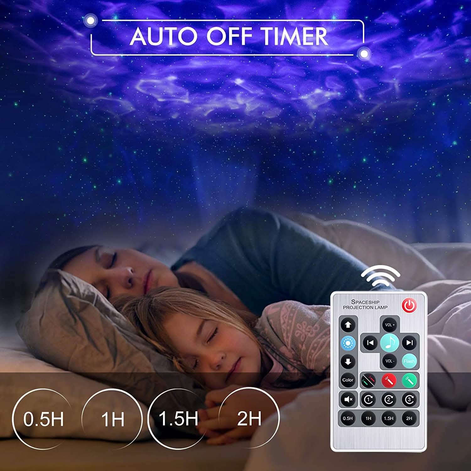 3-in-1 Galaxy Night Light Projector with Remote Control Indoor Lighting - DailySale