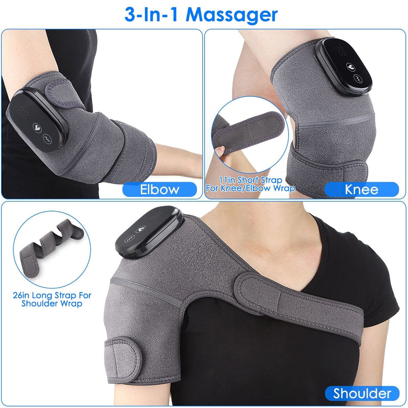 3-in-1 Heated Pads Massager with 3 Level Vibration Wellness - DailySale