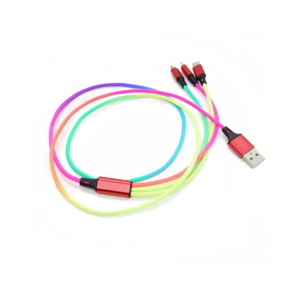 3-in-1 Rainbow Charging Cable Mobile Accessories - DailySale