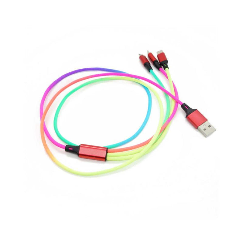 3-in-1 Rainbow Charging Cable Mobile Accessories - DailySale