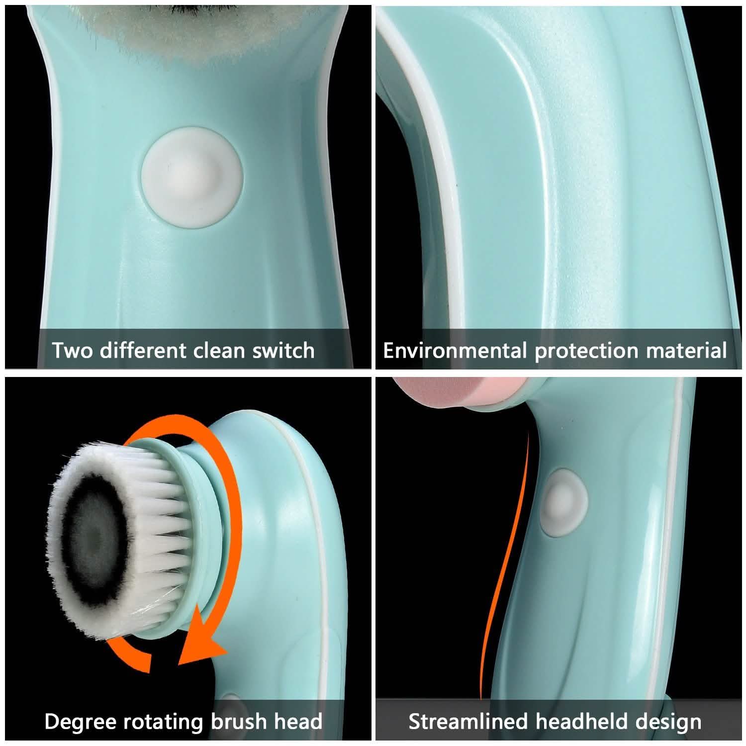 3-in-1 USB Rechargeable Facial Cleansing Brush Set Soft Scrubber Face Exfoliating Beauty & Personal Care - DailySale