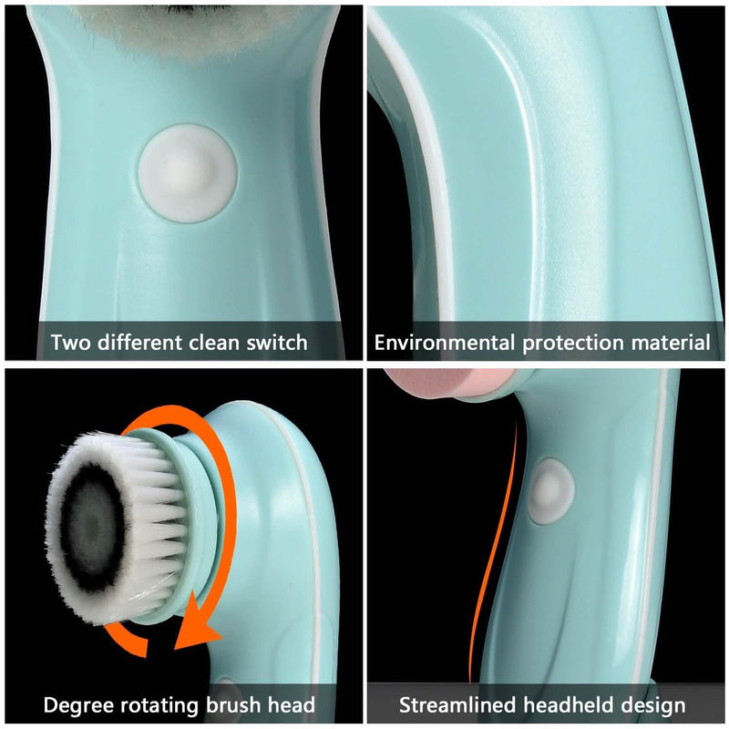 3-in-1 USB Rechargeable Facial Cleansing Brush Set Soft Scrubber Face Exfoliating Beauty & Personal Care - DailySale