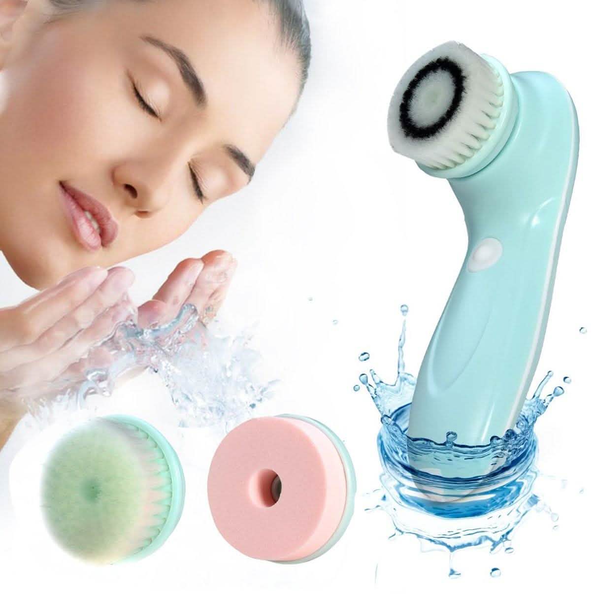 3-in-1 USB Rechargeable Facial Cleansing Brush Set Soft Scrubber Face Exfoliating Beauty & Personal Care - DailySale