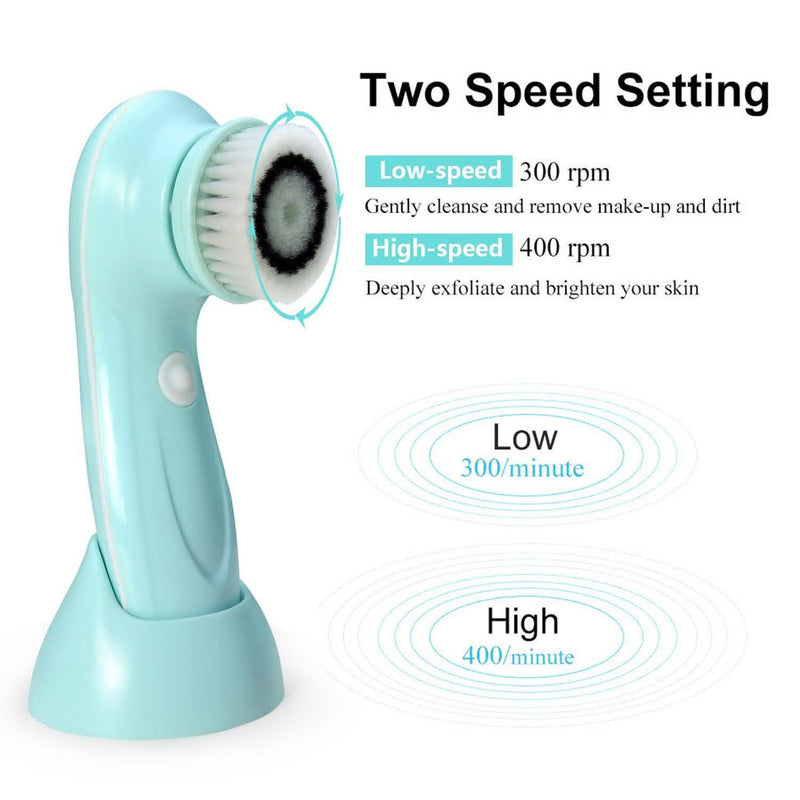 3-in-1 USB Rechargeable Facial Cleansing Brush Set Soft Scrubber Face Exfoliating Beauty & Personal Care - DailySale