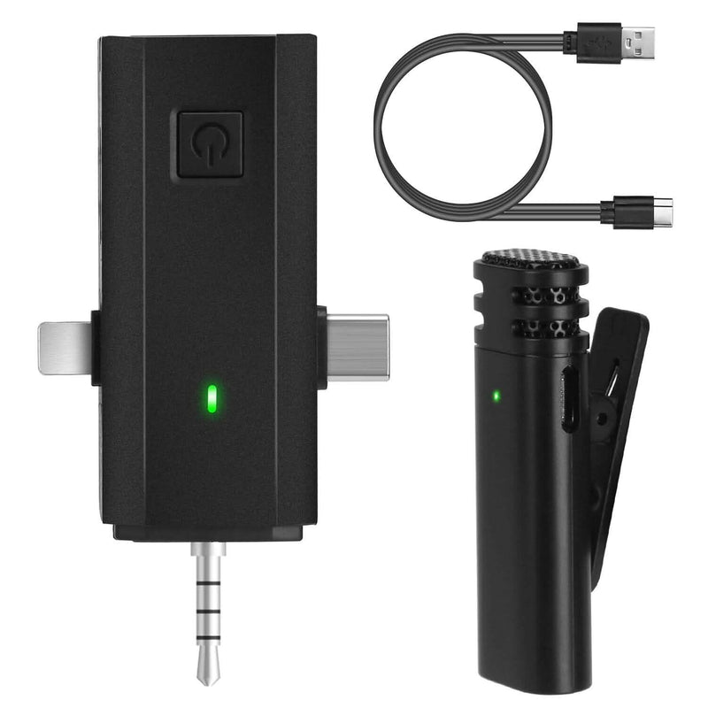 3-in-1 Wireless Clip On Microphone Omnidirectional Noise Reduction Plug Mobile Accessories 1 Mic - DailySale