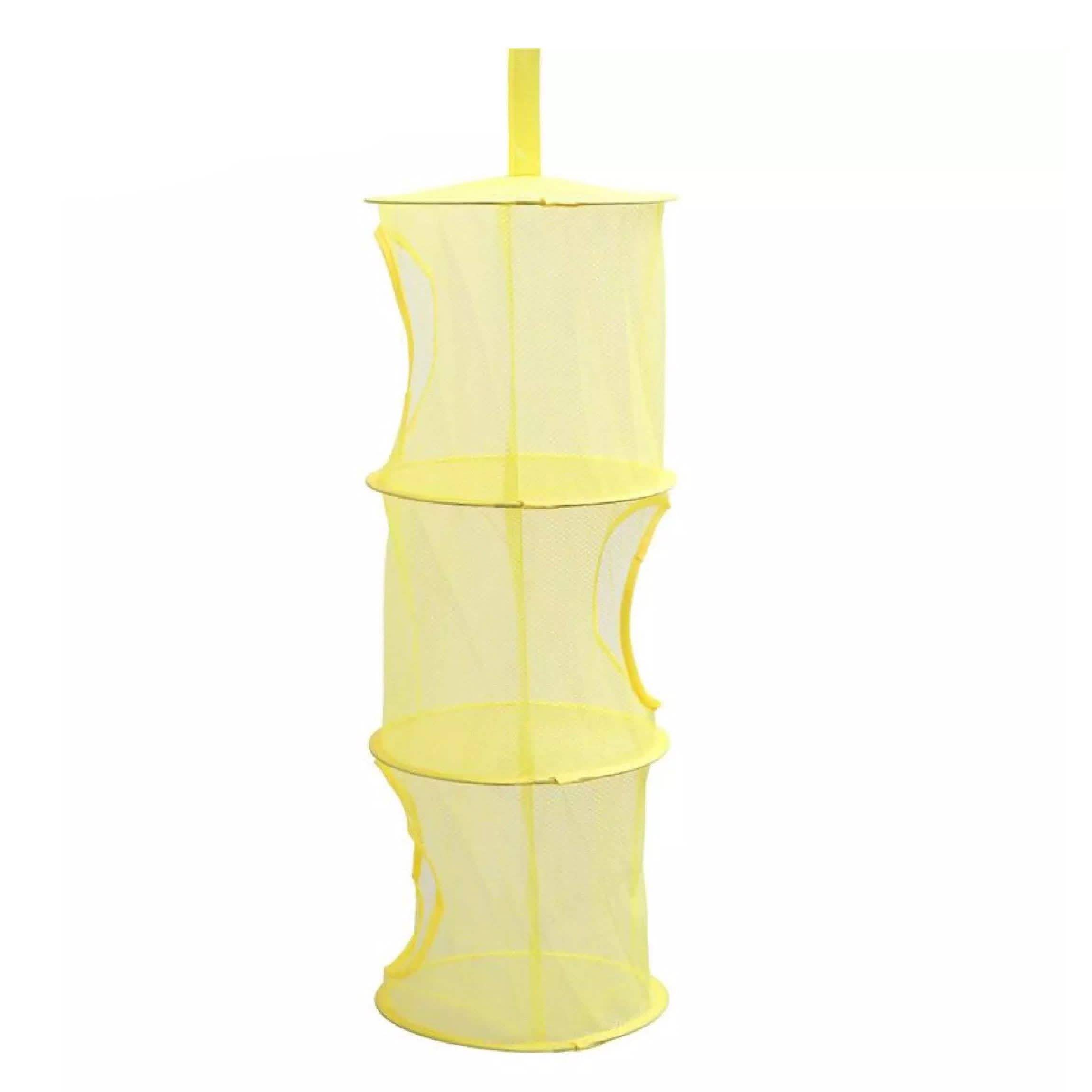 3-Layer Shelf Hanging Storage Net Closet & Storage Yellow - DailySale