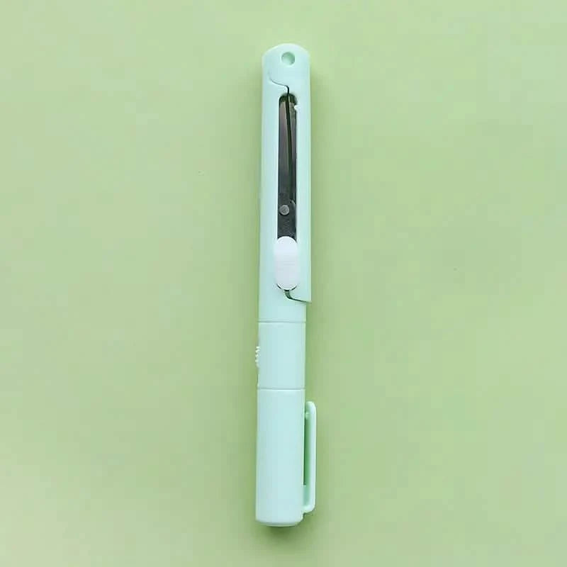 3-Pack: 2-in-1 Pen Style Scissors with Paper Cutter Arts & Crafts Green - DailySale