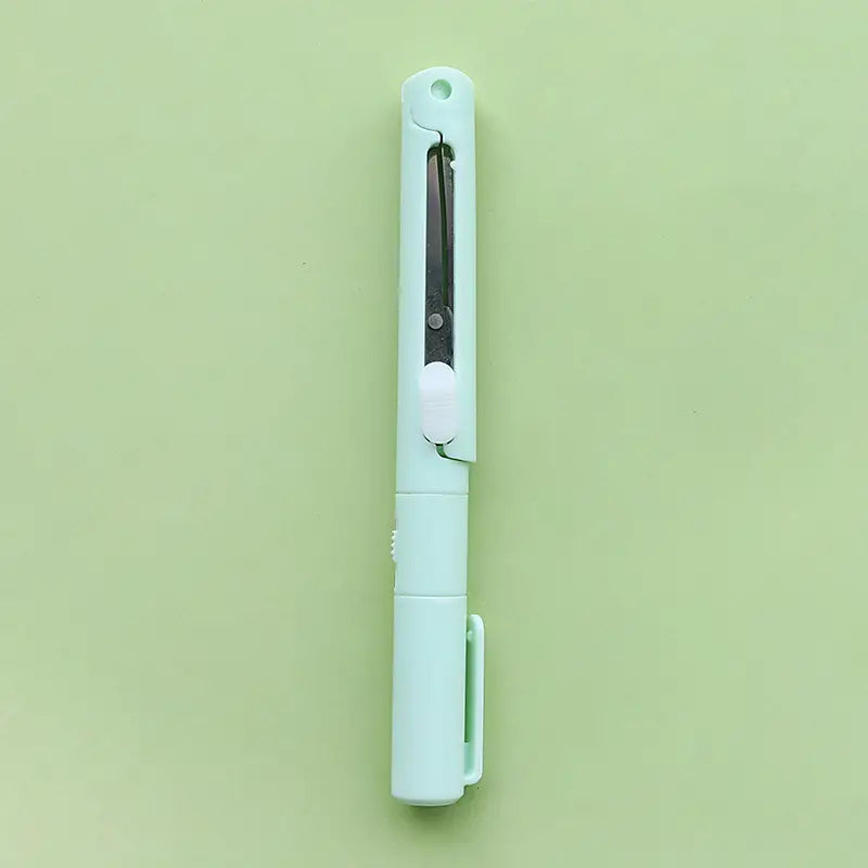 3-Pack: 2-in-1 Pen Style Scissors with Paper Cutter Arts & Crafts Green - DailySale