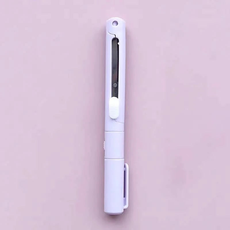 3-Pack: 2-in-1 Pen Style Scissors with Paper Cutter Arts & Crafts Purple - DailySale