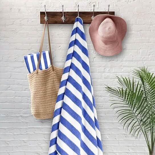3-Pack: 30" x 60" Ultra-Soft 100% Cotton Striped Pool Cabana Hotel Beach Towels Bath - DailySale