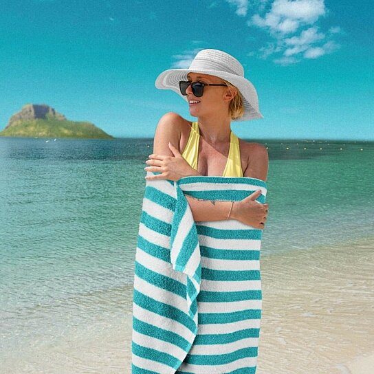 3-Pack: 30" x 60" Ultra-Soft 100% Cotton Striped Pool Cabana Hotel Beach Towels Bath - DailySale