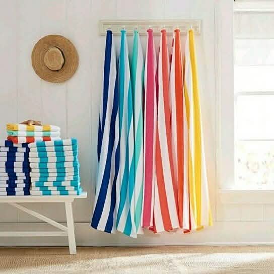 3-Pack: 30" x 60" Ultra-Soft 100% Cotton Striped Pool Cabana Hotel Beach Towels Bath - DailySale