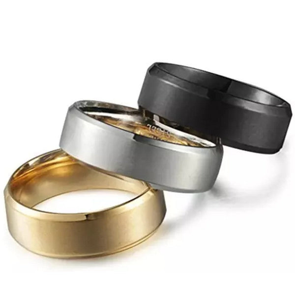 3 Pack: 316L Stainless Steel Comfort Fit Band Rings Rings 7 - DailySale