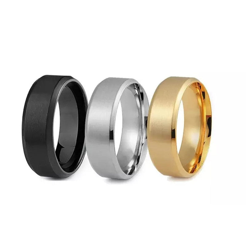 3 Pack: 316L Stainless Steel Comfort Fit Band Rings Rings - DailySale
