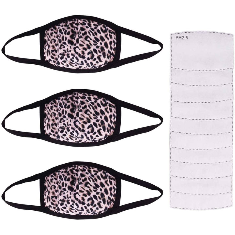 3-Pack: Adult Cotton Reusable Face Masks with 10 Filters Face Masks & PPE Gray - DailySale