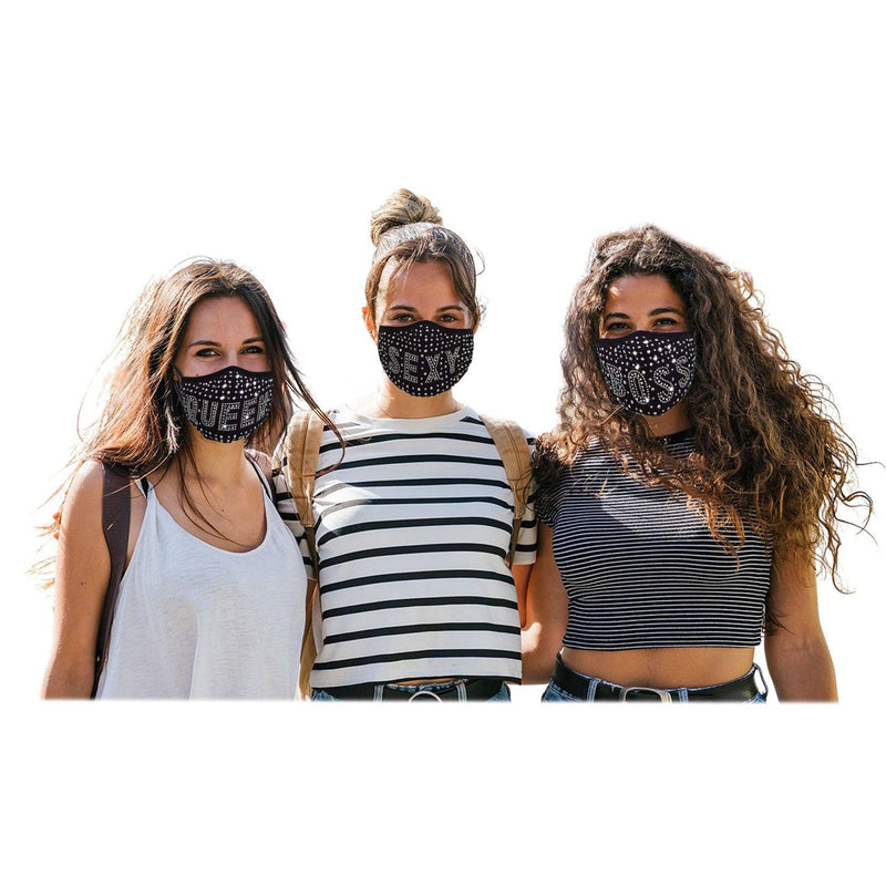 3-Pack: All the Blings Rhinestone Cotton Face Mask Face Masks & PPE - DailySale