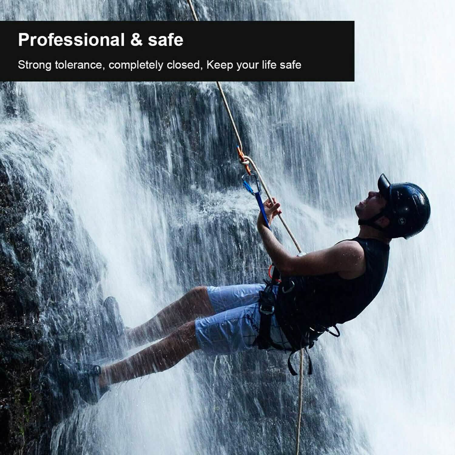 3-Pack: Auto Locking Rock Climbing Carabiner Clips Heavy Duty Caribeaners D-Shaped Sports & Outdoors - DailySale