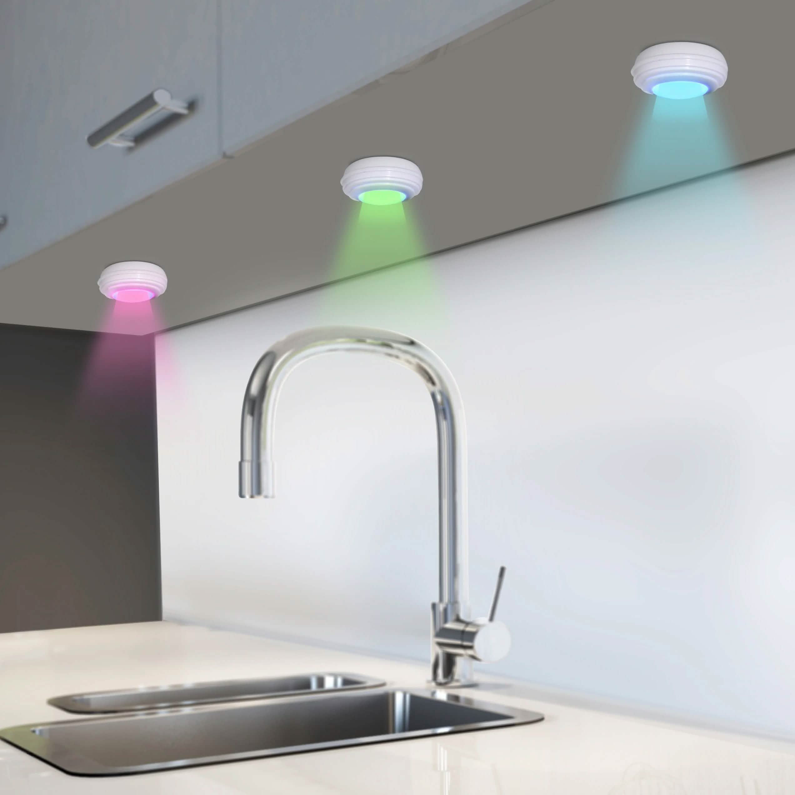 3-Pack: Bright Basics Color Changing Wireless Led Puck Lights With Remote Control Lighting & Decor - DailySale