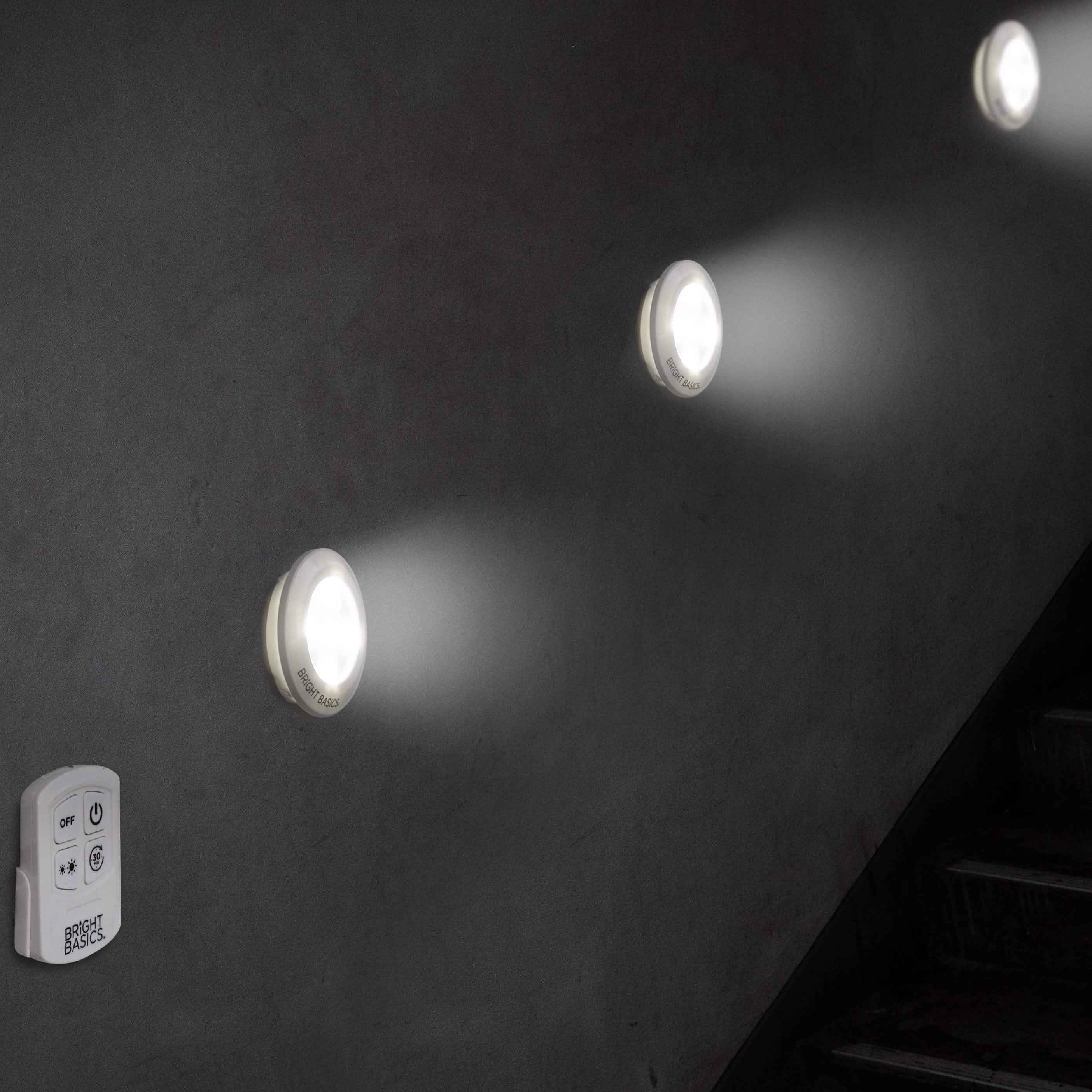 3-Pack: Bright Basics Ultra Thin Wireless LED Puck Lights with Remote Control Lighting & Decor - DailySale