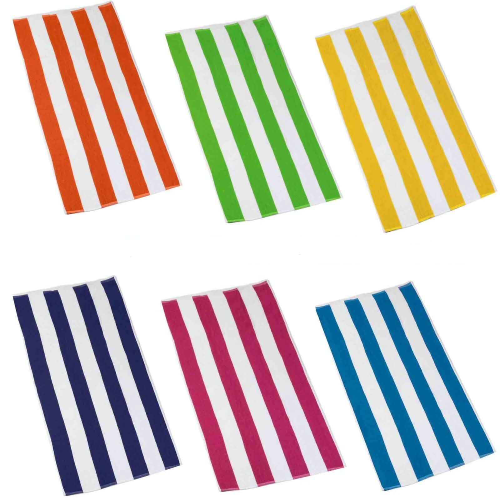3-Pack: Cotton Cabana Stripe Beach Towel Bath - DailySale