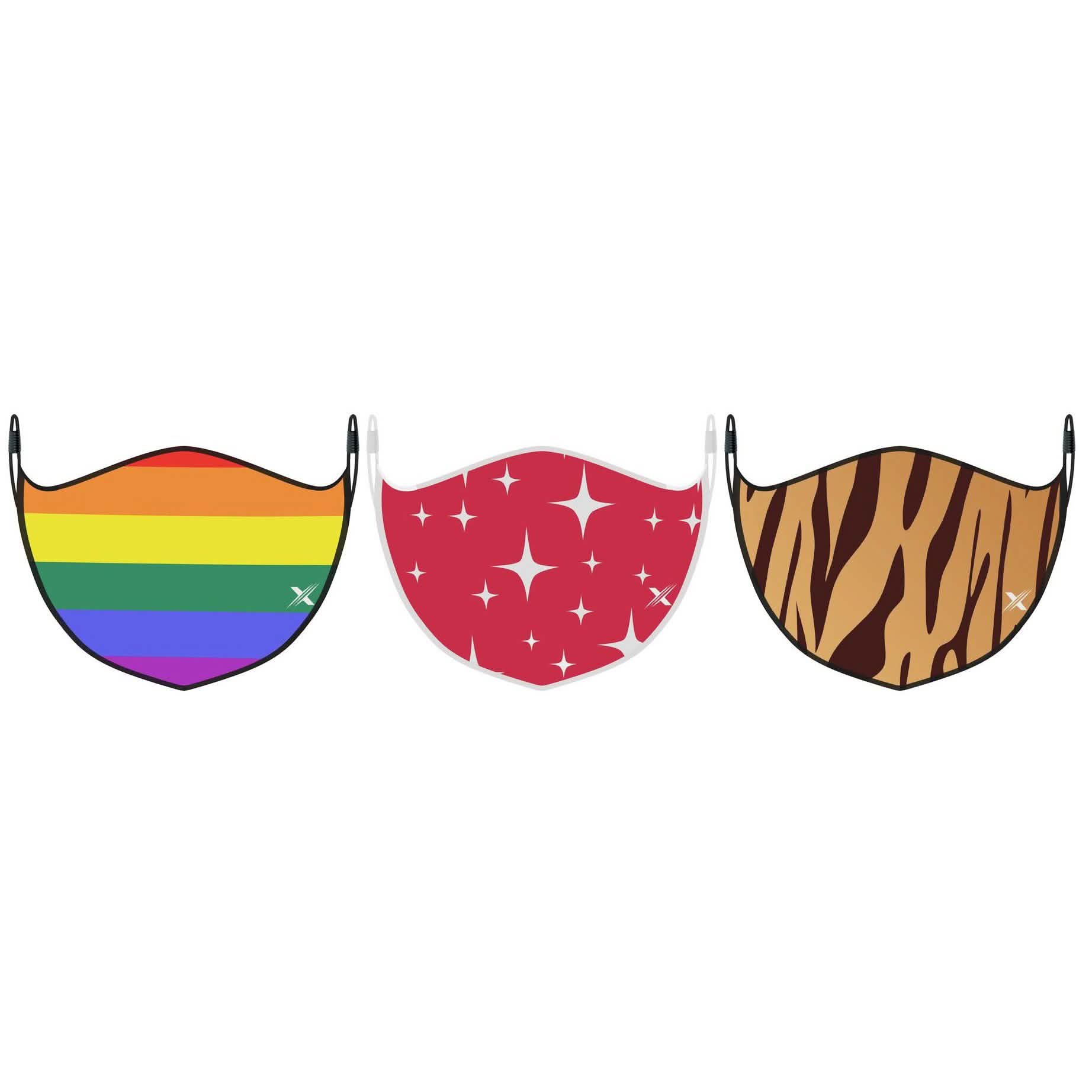 3-Pack: Double Layer Washable & Reusable Non-Medical Face Mask w/ Adjustable Loop Wellness & Fitness Set 2 - DailySale