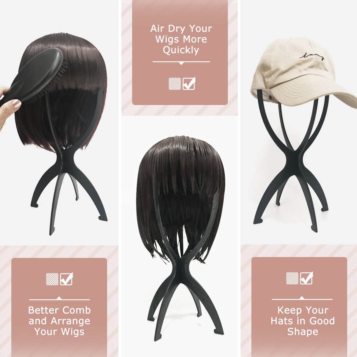 3-Pack: Dreamlover Wig Head Stands for Wigs Beauty & Personal Care - DailySale