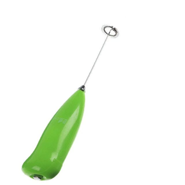 Kitchen Egg Beater Coffee Milk Drink Electric Whisk Mixer Frother Foamer Electric Mini Handle Mixer Stirrer Kitchen Tools, Green