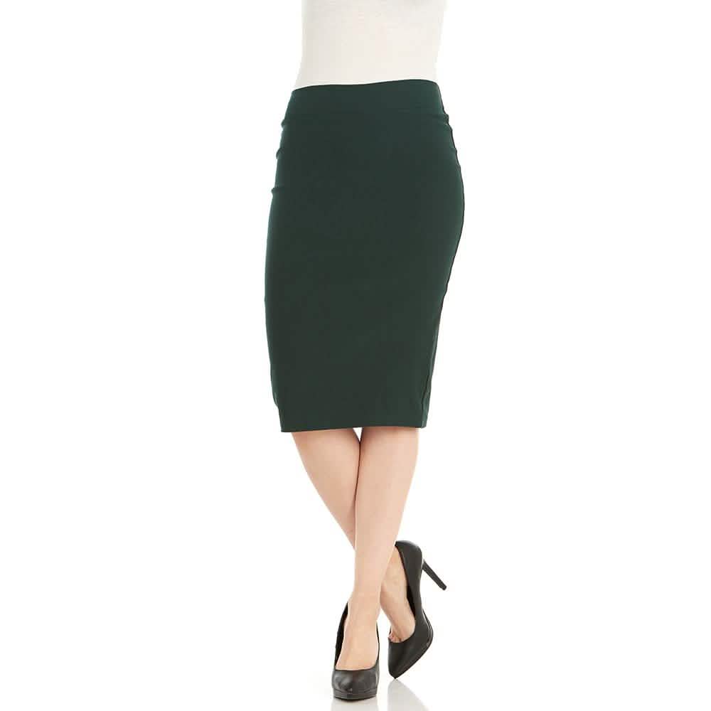 3-Pack: Fitted Pencil Skirt Women's Apparel Hunter Green XS - DailySale