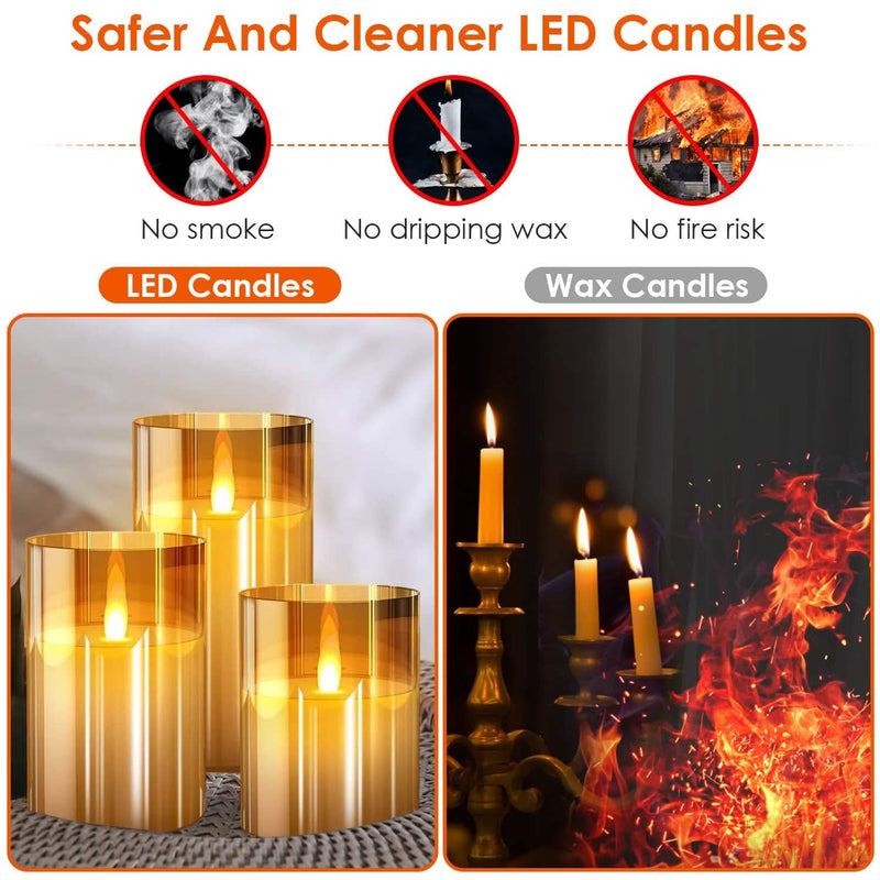 3-Pack: Flameless Battery Operated Candles Indoor Lighting - DailySale