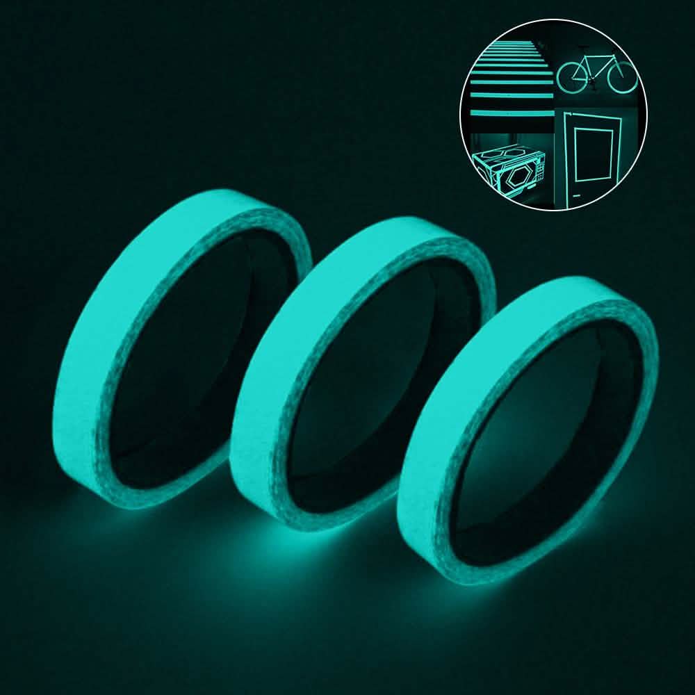 3-Pack: Glow In The Dark Tape Home Essentials Aqua - DailySale