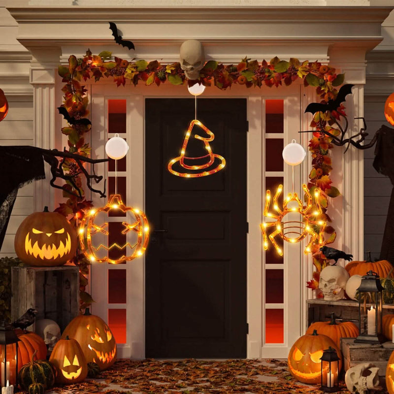 3-Pack: Halloween Window Light with Suction Cup Hanging Holes Holiday Decor & Apparel - DailySale