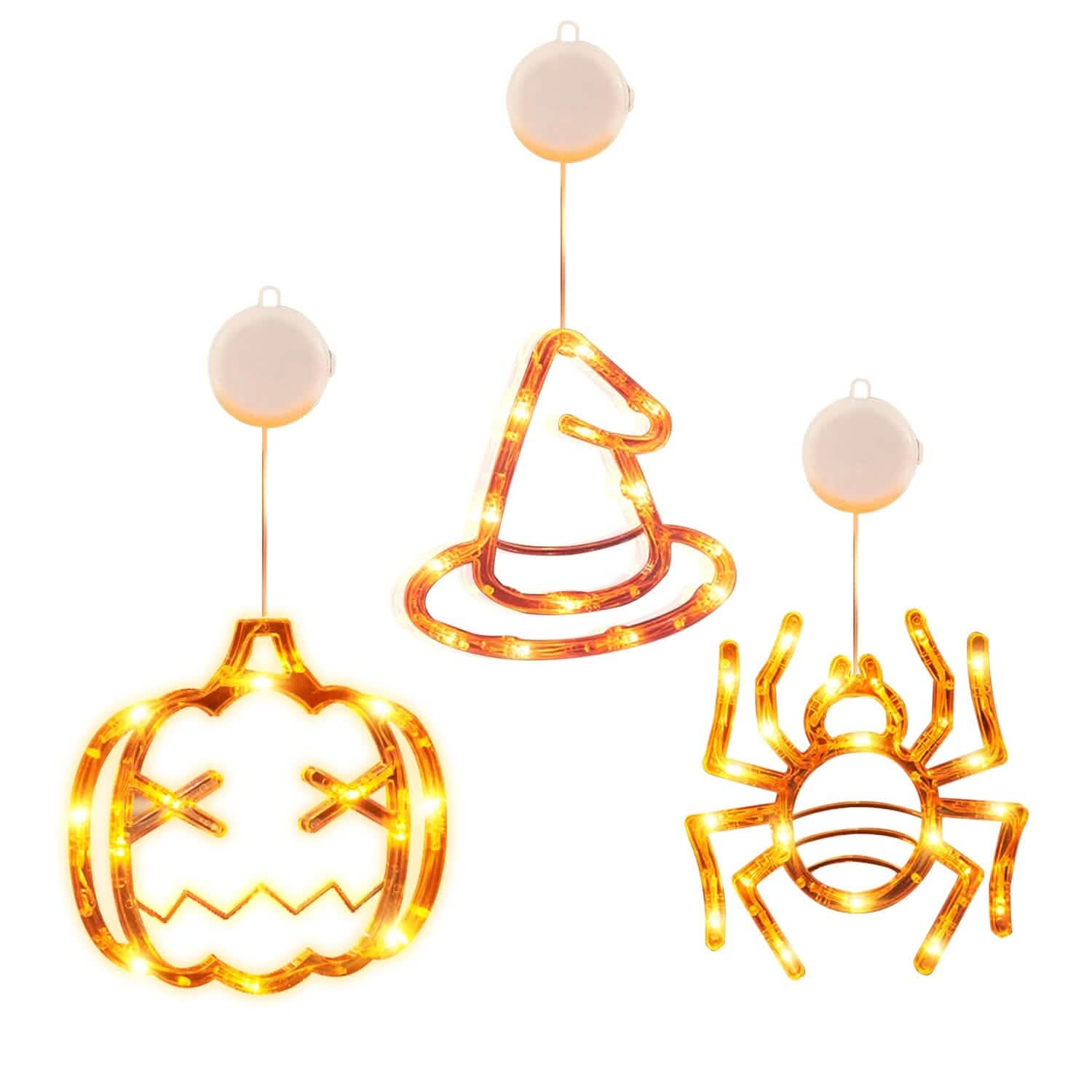 3-Pack: Halloween Window Light with Suction Cup Hanging Holes Holiday Decor & Apparel - DailySale