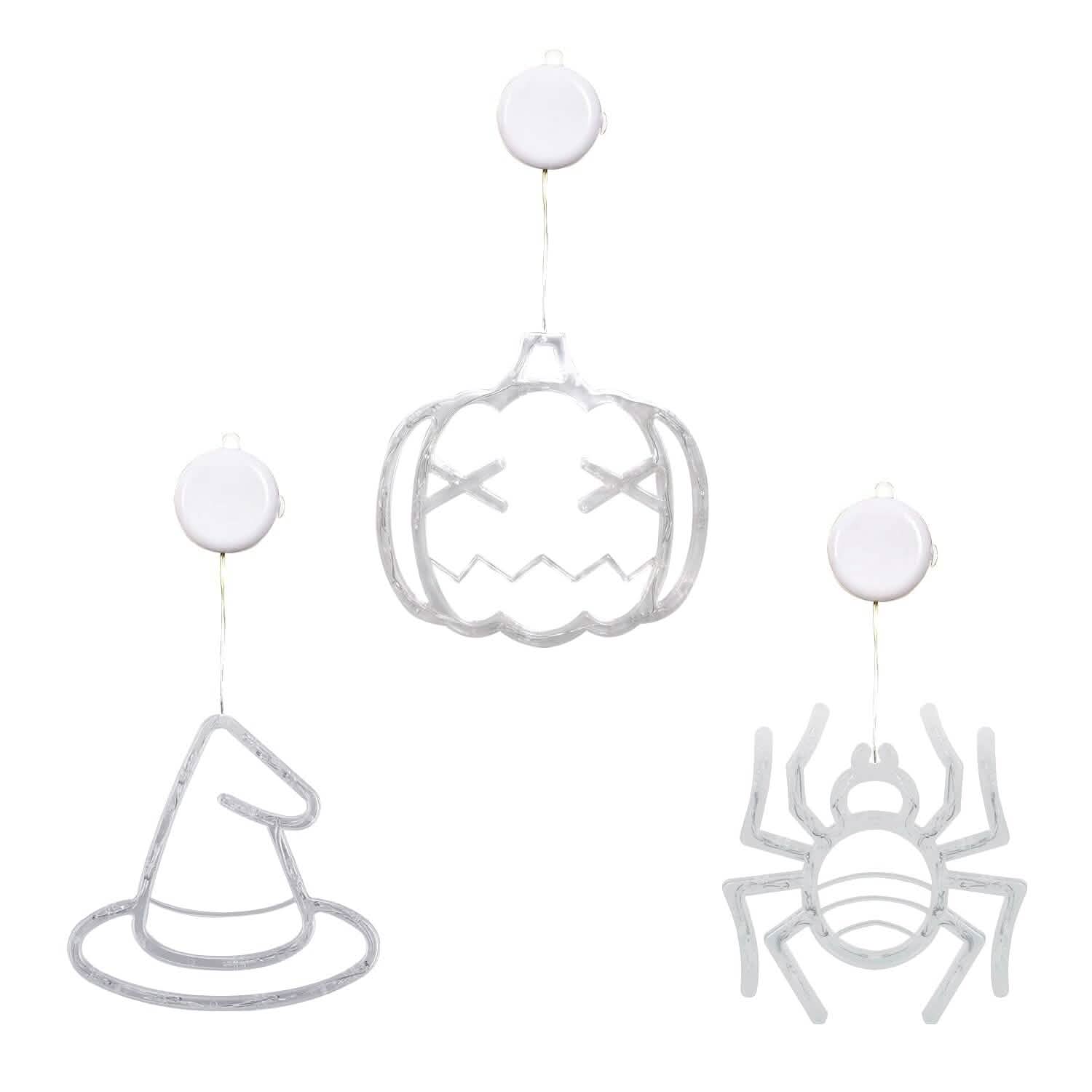 3-Pack: Halloween Window Light with Suction Cup Hanging Holes Holiday Decor & Apparel - DailySale