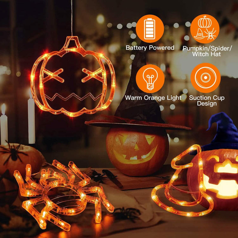 3-Pack: Halloween Window Light with Suction Cup Hanging Holes Holiday Decor & Apparel - DailySale