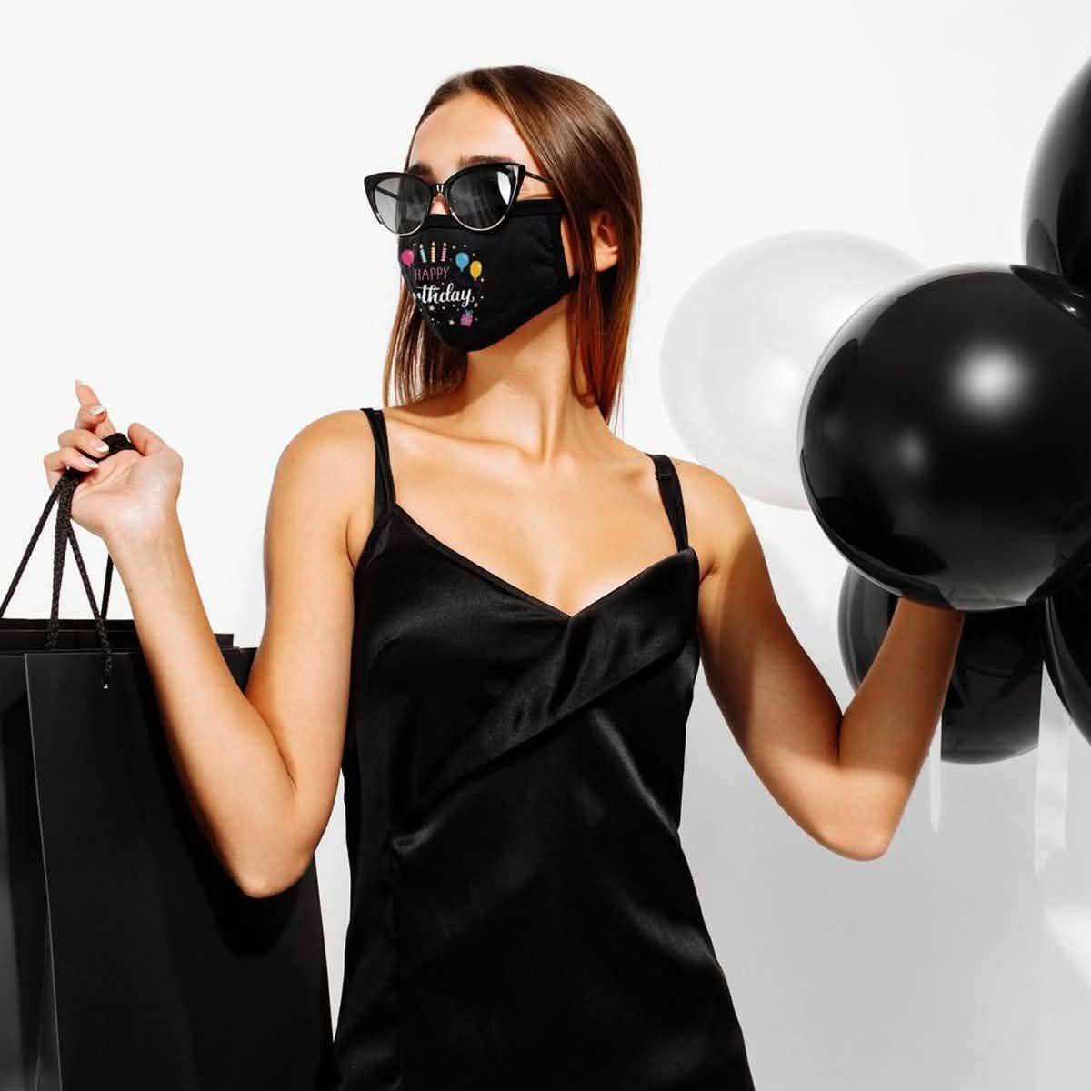 3-Pack: Happy Birthday Double Layered Reusable Face Mask With Adjustable Earloops Face Masks & PPE - DailySale