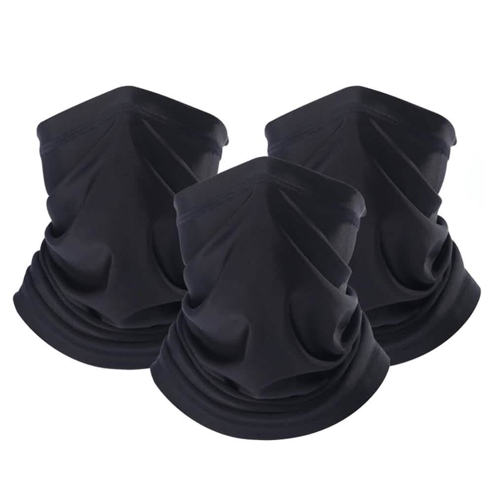 3-Pack: Headband, Bandanas, Scarf, Neck Warmer, Head Wrap, Multi Functional Gaiter Sports & Outdoors Black - DailySale