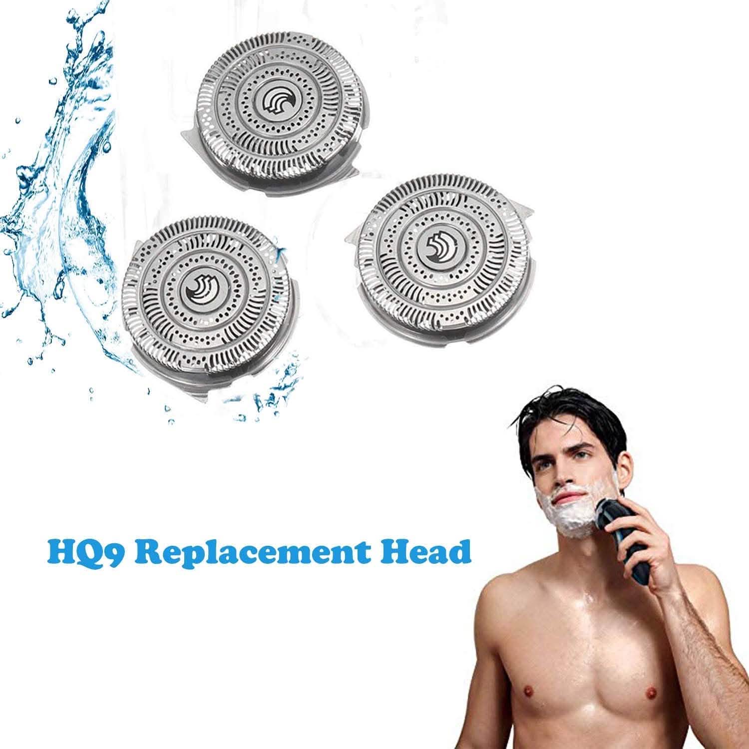 View of 3-Pack v with inset of a man shaving with a Philips Norelco Speed shaver