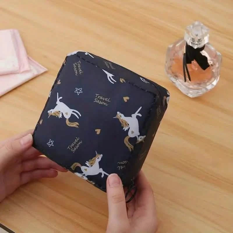 3-Pack: Large Capacity Sanitary Napkin Storage Bag Bags & Travel Navy Blue Unicorn - DailySale