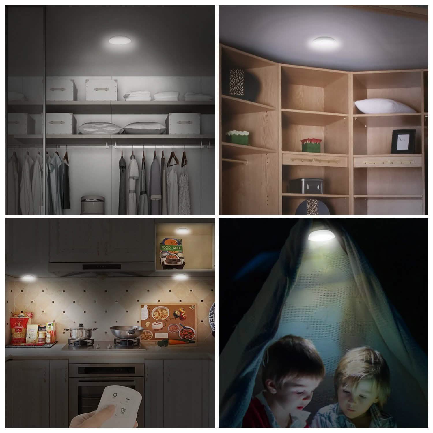 3-Pack: LED Wireless Puck Closet Lights Indoor Lighting - DailySale