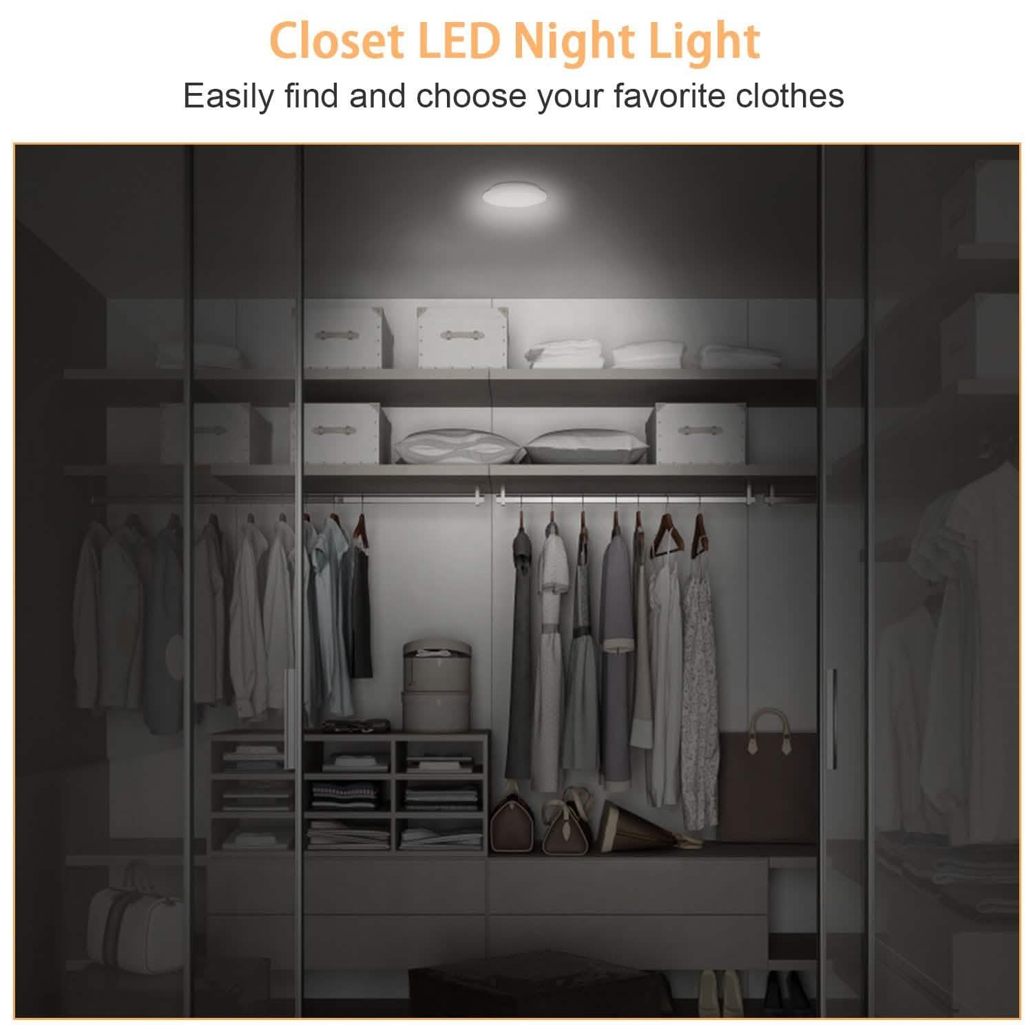 3-Pack: LED Wireless Puck Closet Lights Indoor Lighting - DailySale