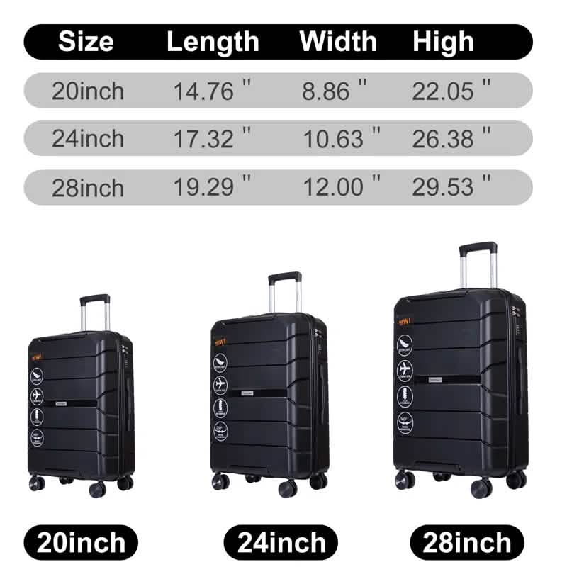 3-Pack: Lightweight Suitcases with TSA Lock Bags & Travel - DailySale