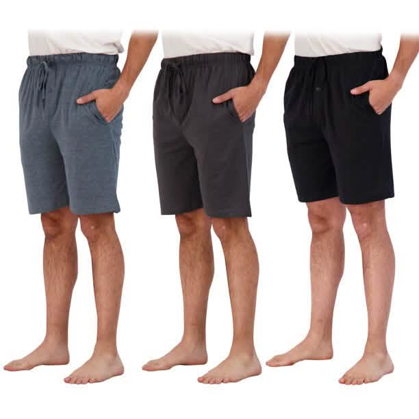 3-Pack: Men's Cotton Lounge Shorts with Pockets Men's Bottoms - DailySale