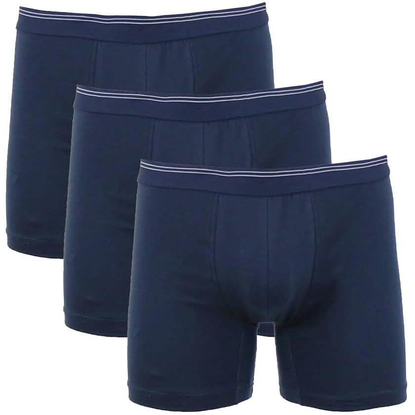 3-Pack: Men's Cotton Stretch Boxer Briefs Men's Apparel Navy M - DailySale