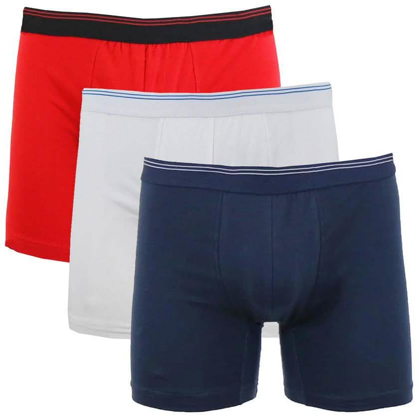 3-Pack: Men's Cotton Stretch Boxer Briefs Men's Apparel Red/White/Navy S - DailySale