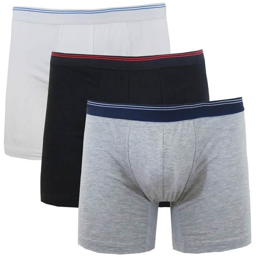 3-Pack: Men's Cotton Stretch Boxer Briefs Men's Apparel White/Black/Heather Gray S - DailySale