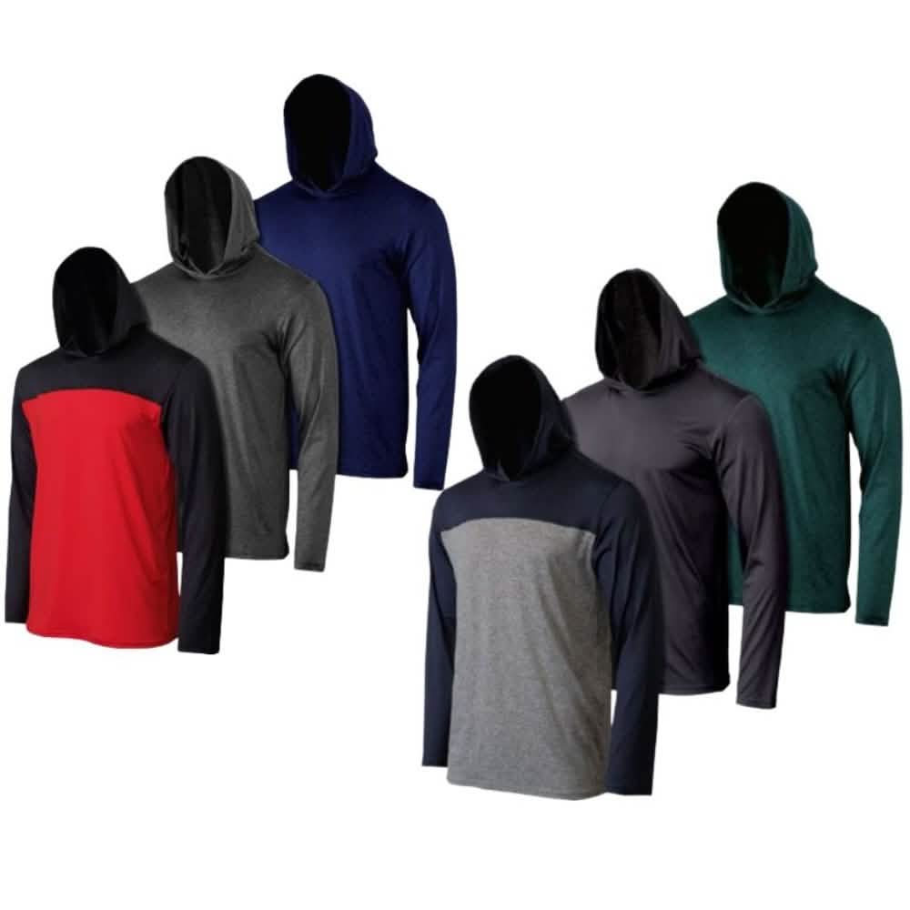 3-Pack: Men's Moisture Wicking Lightweight Hoodies Men's Outerwear - DailySale